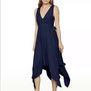 NWT BCBG MAXAZRIA Handkerchief Hem Midi formal Dress Dark Navy medium